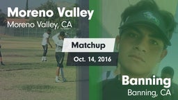 Matchup: Moreno Valley High vs. Banning  2016