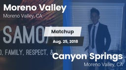 Matchup: Moreno Valley High vs. Canyon Springs  2018