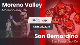 Matchup: Moreno Valley High vs. San Bernardino  2018