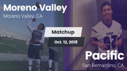 Matchup: Moreno Valley High vs. Pacific  2018