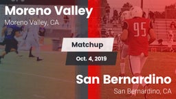 Matchup: Moreno Valley High vs. San Bernardino  2019