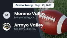 Recap: Moreno Valley  vs. Arroyo Valley  2022