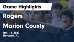 Rogers  vs Marion County  Game Highlights - Jan. 14, 2022