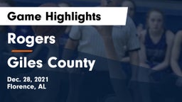 Rogers  vs Giles County  Game Highlights - Dec. 28, 2021