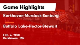 Kerkhoven-Murdock-Sunburg  vs Buffalo Lake-Hector-Stewart  Game Highlights - Feb. 6, 2020