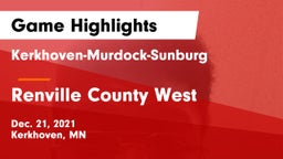 Kerkhoven-Murdock-Sunburg  vs Renville County West  Game Highlights - Dec. 21, 2021