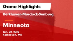 Kerkhoven-Murdock-Sunburg  vs Minneota  Game Highlights - Jan. 20, 2022
