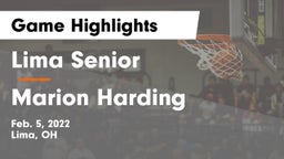 Lima Senior  vs Marion Harding  Game Highlights - Feb. 5, 2022