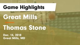 Great Mills vs Thomas Stone  Game Highlights - Dec. 14, 2018