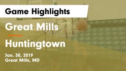 Great Mills vs Huntingtown  Game Highlights - Jan. 30, 2019