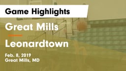 Great Mills vs Leonardtown  Game Highlights - Feb. 8, 2019