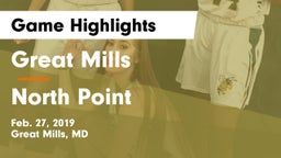 Great Mills vs North Point  Game Highlights - Feb. 27, 2019