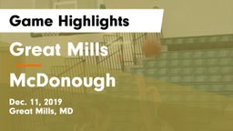 Great Mills vs McDonough  Game Highlights - Dec. 11, 2019