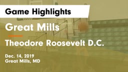 Great Mills vs Theodore Roosevelt D.C. Game Highlights - Dec. 14, 2019