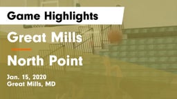 Great Mills vs North Point  Game Highlights - Jan. 15, 2020