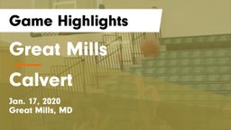 Great Mills vs Calvert  Game Highlights - Jan. 17, 2020