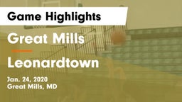 Great Mills vs Leonardtown  Game Highlights - Jan. 24, 2020