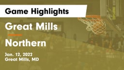 Great Mills vs Northern  Game Highlights - Jan. 12, 2022
