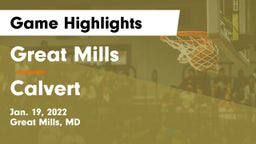 Great Mills vs Calvert  Game Highlights - Jan. 19, 2022