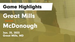 Great Mills vs McDonough   Game Highlights - Jan. 25, 2023