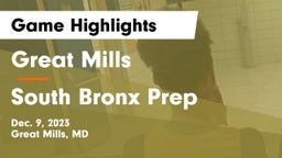 Great Mills vs South Bronx Prep Game Highlights - Dec. 9, 2023