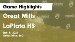 Great Mills vs LaPlata HS Game Highlights - Jan. 5, 2024