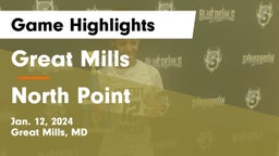 Great Mills vs North Point  Game Highlights - Jan. 12, 2024