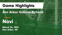 Ann Arbor Gabriel Richard  vs Novi Game Highlights - March 24, 2022