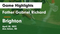 Father Gabriel Richard  vs Brighton  Game Highlights - April 30, 2022