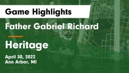 Father Gabriel Richard  vs Heritage  Game Highlights - April 30, 2022
