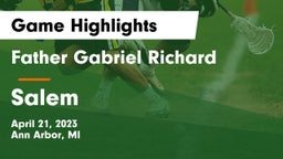 Father Gabriel Richard  vs Salem  Game Highlights - April 21, 2023