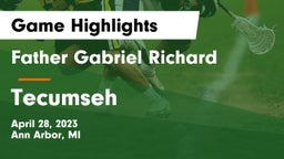 Father Gabriel Richard  vs Tecumseh  Game Highlights - April 28, 2023