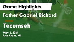 Father Gabriel Richard  vs Tecumseh  Game Highlights - May 4, 2024