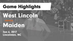 West Lincoln  vs Maiden  Game Highlights - Jan 6, 2017