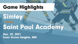 Simley  vs Saint Paul Academy Game Highlights - Dec. 29, 2021