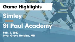 Simley  vs St Paul Academy Game Highlights - Feb. 3, 2022
