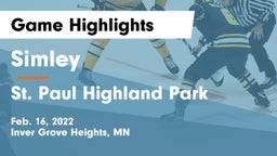 Simley  vs St. Paul Highland Park  Game Highlights - Feb. 16, 2022