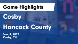 Cosby  vs Hancock County  Game Highlights - Jan. 4, 2019