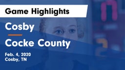 Cosby  vs Cocke County  Game Highlights - Feb. 4, 2020