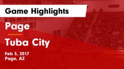 Page  vs Tuba City Game Highlights - Feb 3, 2017