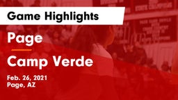 Page  vs Camp Verde  Game Highlights - Feb. 26, 2021