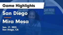 San Diego  vs Mira Mesa  Game Highlights - Jan. 17, 2023