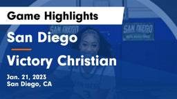 San Diego  vs Victory Christian Game Highlights - Jan. 21, 2023