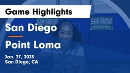 San Diego  vs Point Loma Game Highlights - Jan. 27, 2023