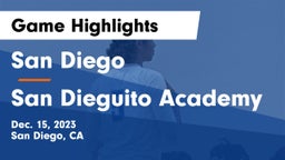 San Diego  vs San Dieguito Academy Game Highlights - Dec. 15, 2023