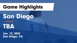 San Diego  vs TBA Game Highlights - Jan. 13, 2024