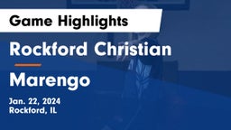 Rockford Christian  vs Marengo  Game Highlights - Jan. 22, 2024