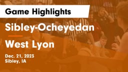 Sibley-Ocheyedan vs West Lyon  Game Highlights - Dec. 21, 2023