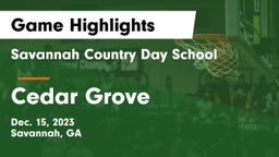 Savannah Country Day School vs Cedar Grove  Game Highlights - Dec. 15, 2023