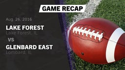 Recap: Lake Forest  vs. Glenbard East  2016